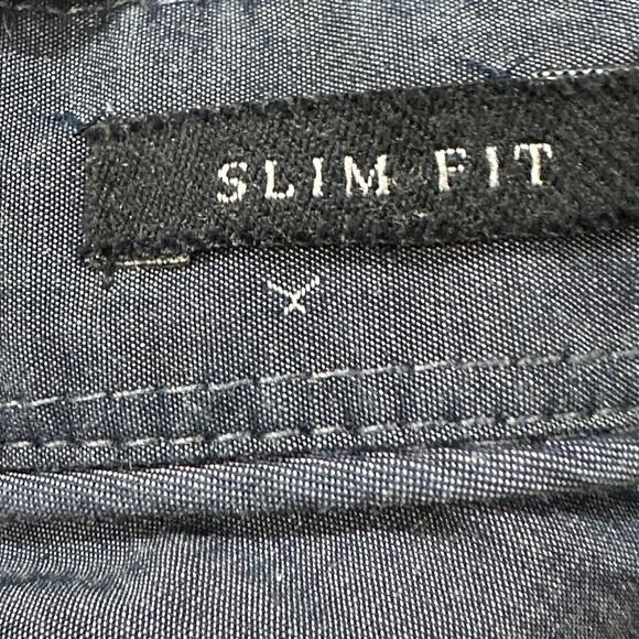 Guess Button Up Shirt Mens Size M Blue All Over Print Slim Fit 100% Cotton - Picture 4 of 9